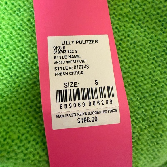 Lilly Pulitzer Angeli Tank and Sweater Set Citrus Fresh Green Color Cozy  Small - Picture 8 of 16